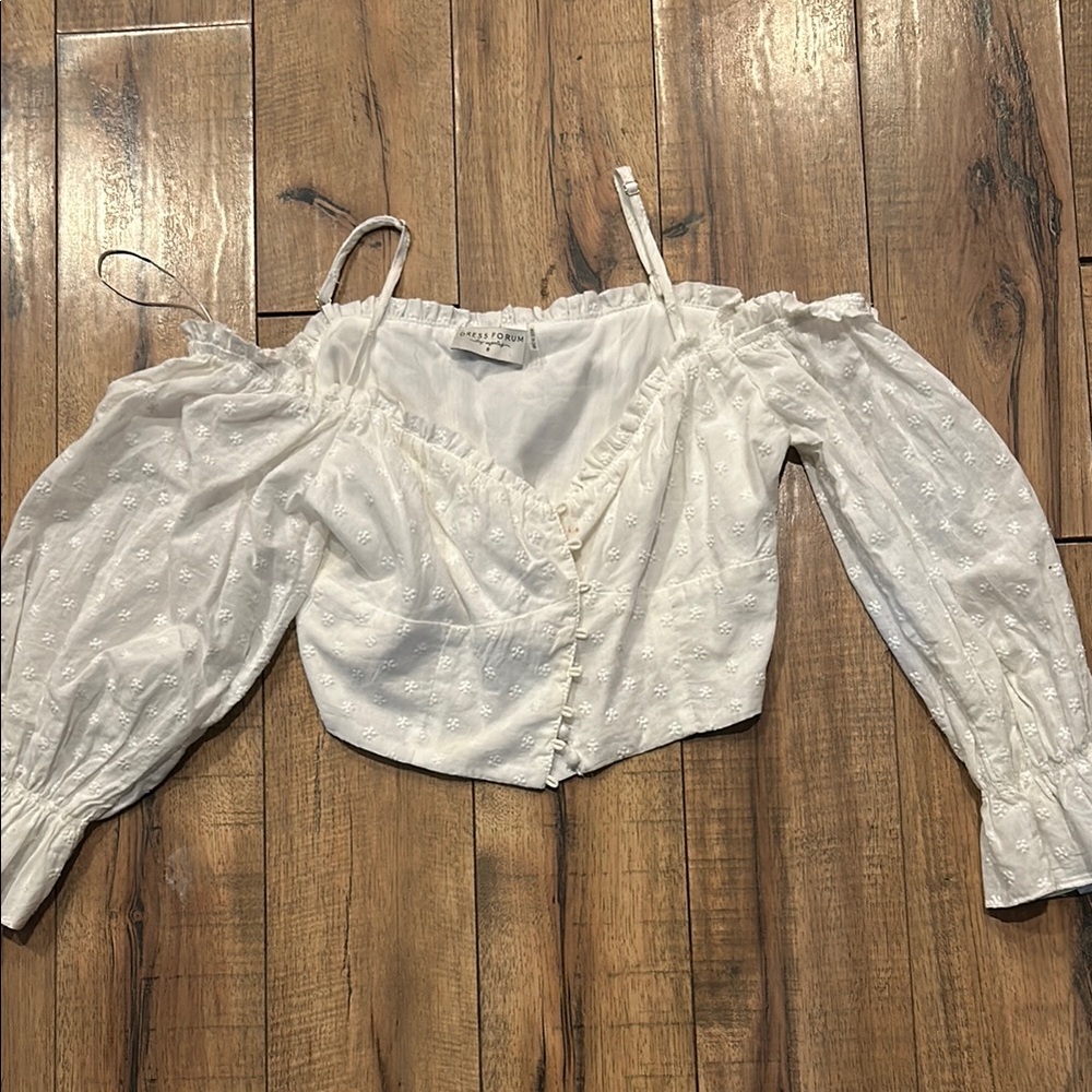 White Off-Shoulder Women's Top